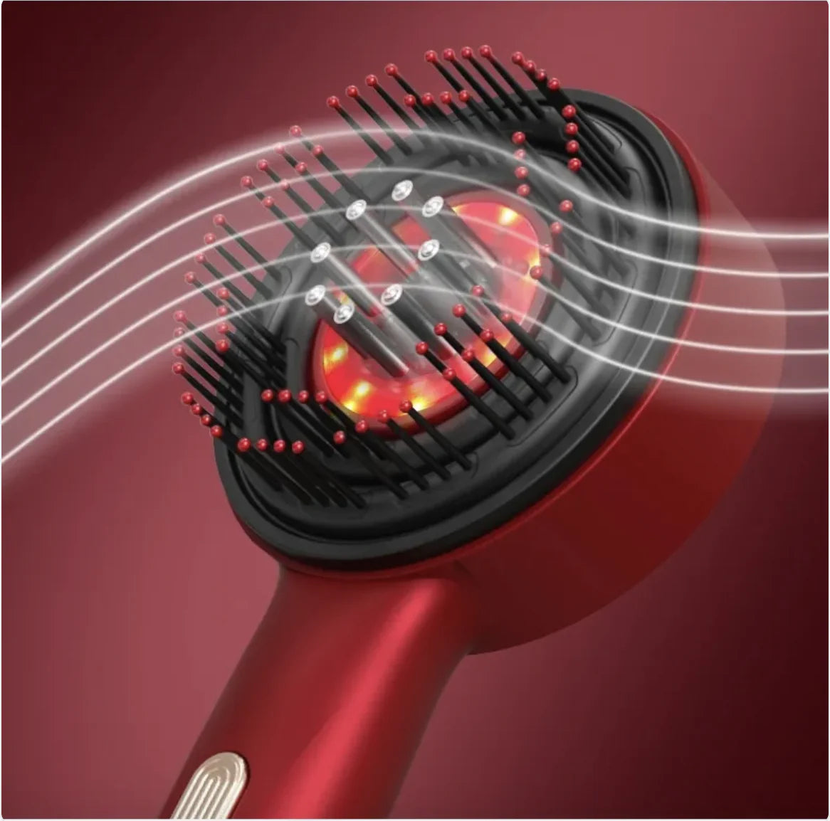 Red Light Haircare Comb β Anti-Slip, Multi-Function, Red-Light Therapy