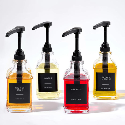 MUVEKA Glass Coffee Syrup Pump 16.9oz