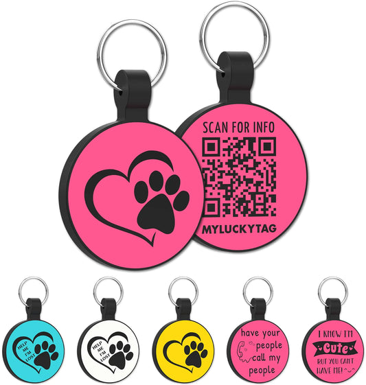 SilentQR Pet ID Tag - Silicone Digital Profile & Location Alerts