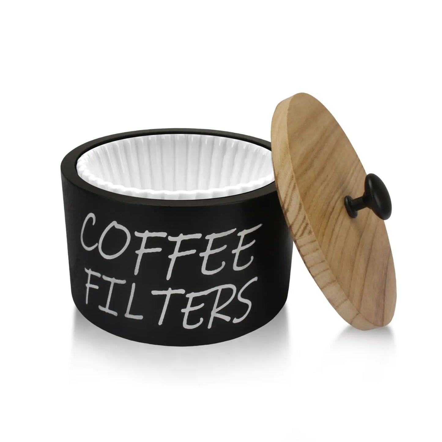Rustic Wood Lid Coffee Filter Holder